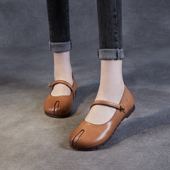 Women Retro Leather Handmade Soft Casual Shoes Newgew Shoes