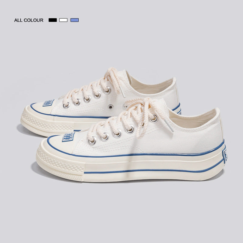 Glamorous Women's White Summer Platform Design Canvas Shoes Newgew