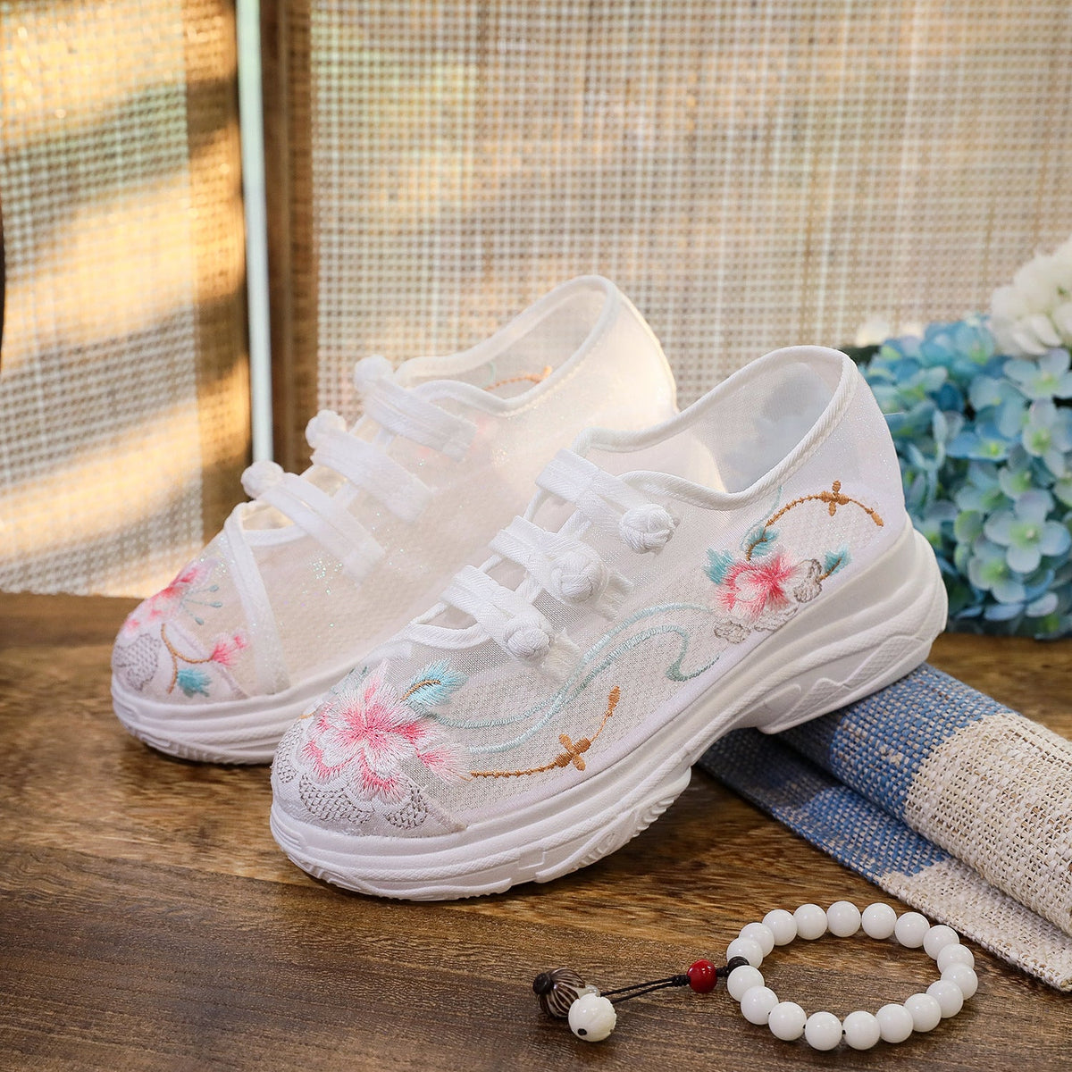 Garden Height Increasing Insole Embroidered Thickened Canvas Shoes Newgew