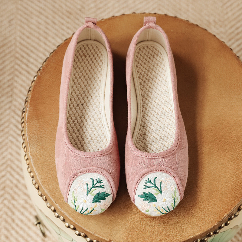 Women's Ethnic Style Old Cloth Shallow Canvas Shoes Newgew