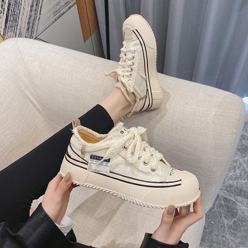 Women's Summer For Large And Small Size Thick Canvas Shoes Newgew