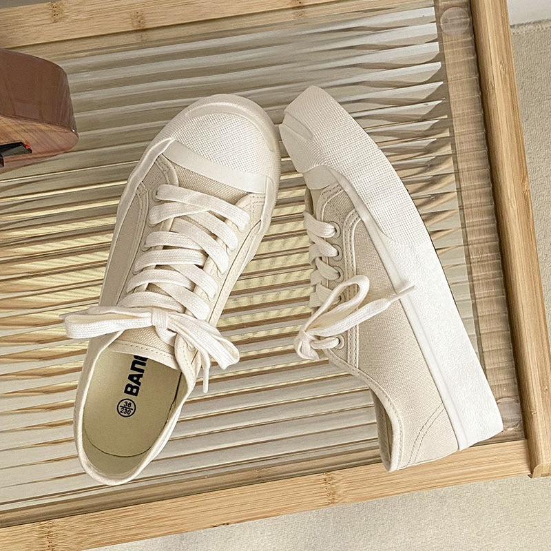 Durable Cool Women's Trendy Breathable White Canvas Shoes Newgew