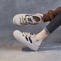 Women Soft Leather Thick Soled Flat Casual Shoes Newgew Shoes