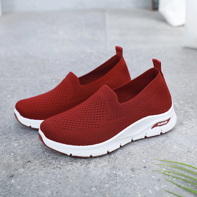 Women's Old Cloth Slip-on Mother Flat Canvas Shoes Newgew