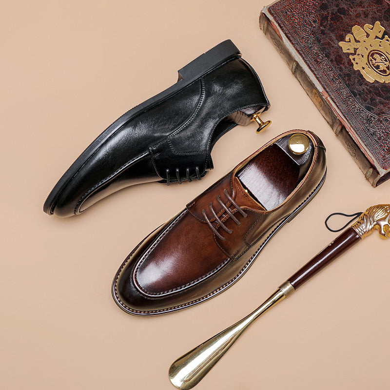 Men Retro Classic Cowhide Casual Oxford Shoes Newgew Shoes