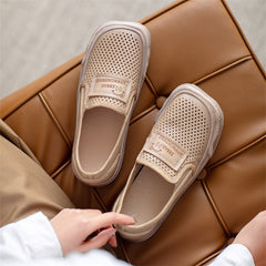 Women Minimalist Hollow Leather Flat Casual Shoes Newgew Shoes