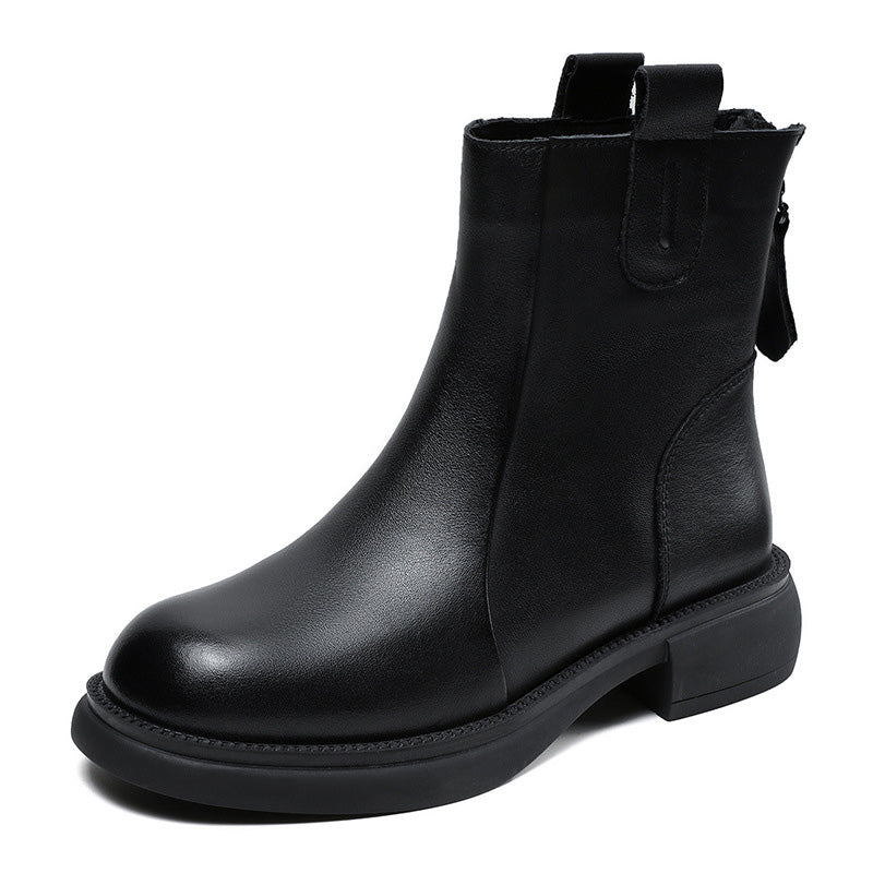 Women Retro Minimalist Soft Leather Casual Boots Newgew Shoes