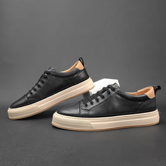 Men Fashion Minimalist Leather Casual Court Sneakers Newgew Shoes