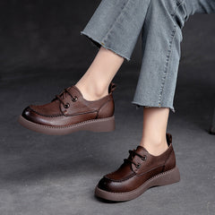 Women Retro Flat Leather Casual Shoes Newgew Shoes