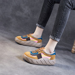 Women Fashion Patchwork Thick Soled Casual Shoes Newgew Shoes