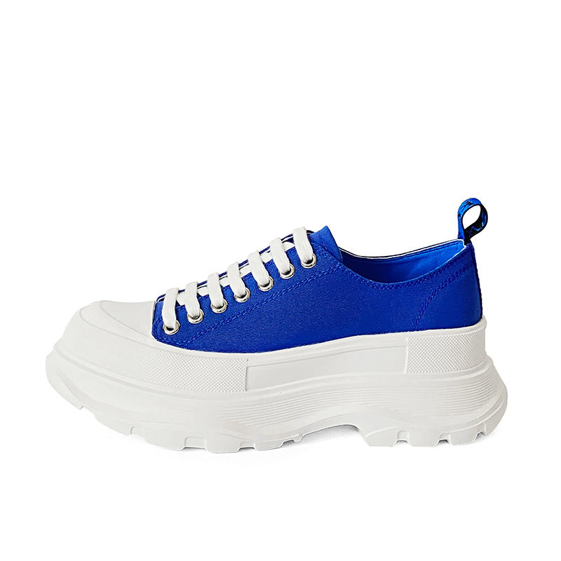 Women's Thick-soled Mcqueen Summer Heightened Easy Wear Canvas Shoes Newgew