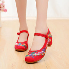 Women's Embroidered Cheongsam Cloth Dance Ethnic Style Canvas Shoes Newgew