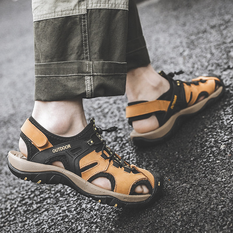 Men Summer Fashion Outdoor Leather Sandals Newgew Shoes