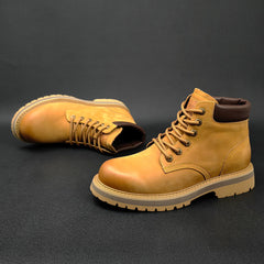 Men Stylish Leather Casual Work Boots Newgew Shoes