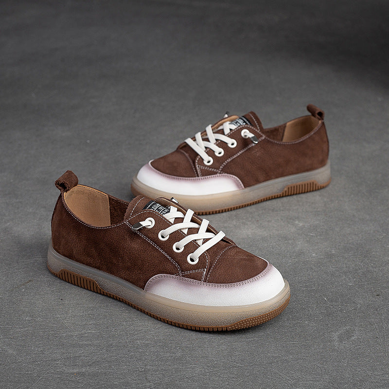 Women Retro Soft Leather Flat Casual Shoes Newgew Shoes