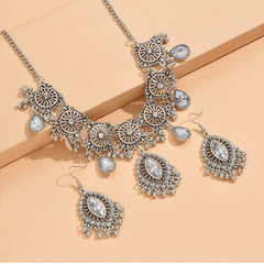 Vintage Nepal Style Necklace+Earrings Newgew