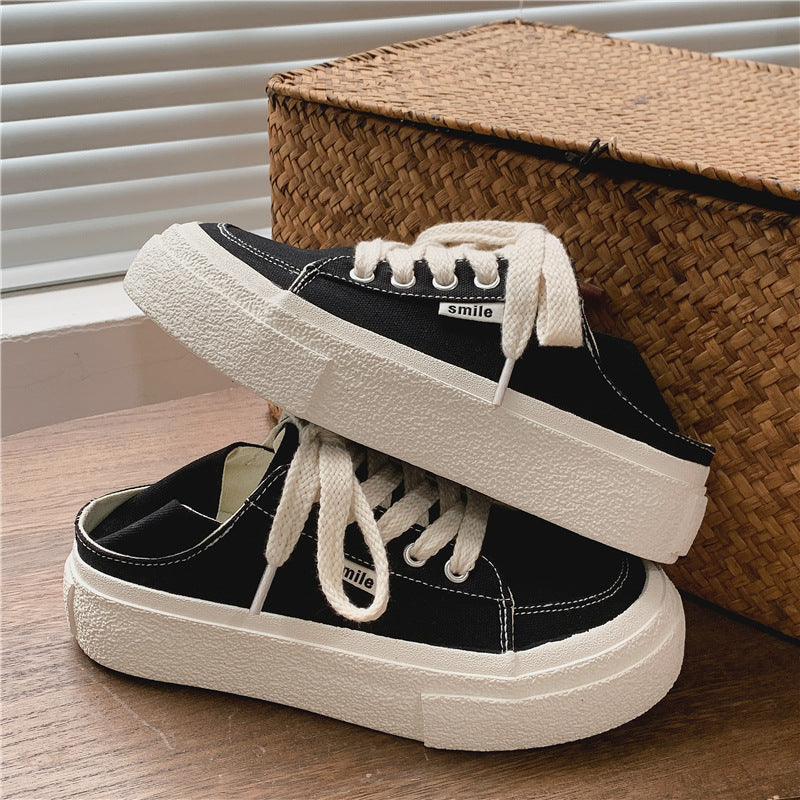 Spring White Female Breathable Preppy Style Canvas Shoes Newgew