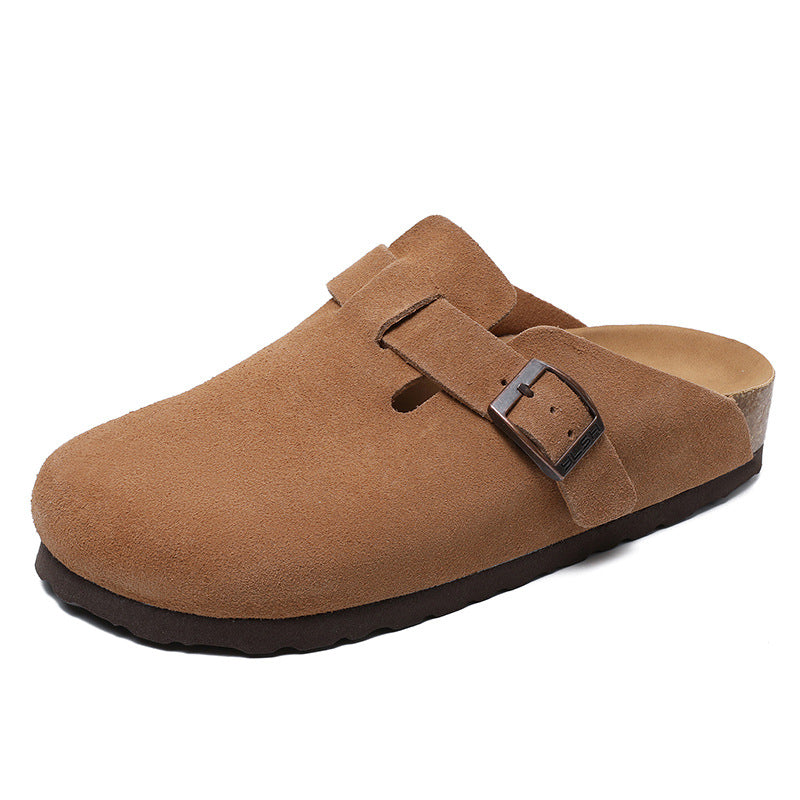 Women Retro Suede Soft Casual Mules Shoes Newgew Shoes