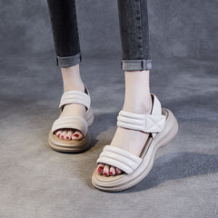 Women Minimalist Leather Summer Casual Sandals Newgew Shoes