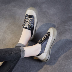 Women Fashion Minimalist Leather Flat Casual Shoes Newgew Shoes