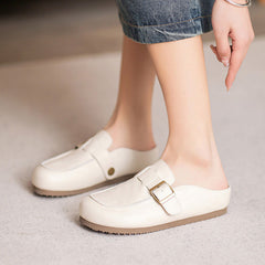 Women Minimalist Soft Leather Casual Mules Newgew Shoes