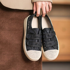 Women Fashion Breathable Velcro Flat Casual Shoes Newgew Shoes
