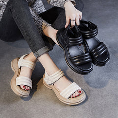 Women Minimalist Leather Summer Casual Sandals Newgew Shoes