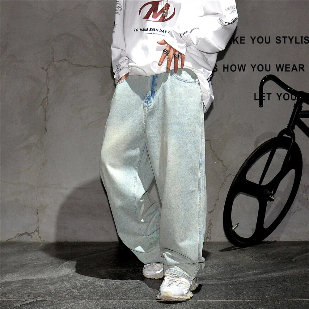 Pale Blue Baggy Jeans Newgew