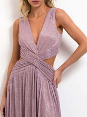 Lurex Plunge Maxi Dress Newgew Dresses