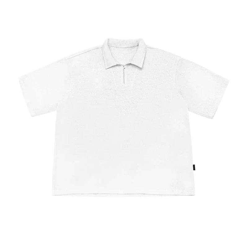 Pique Zip-Neck Polo Shirt Newgew