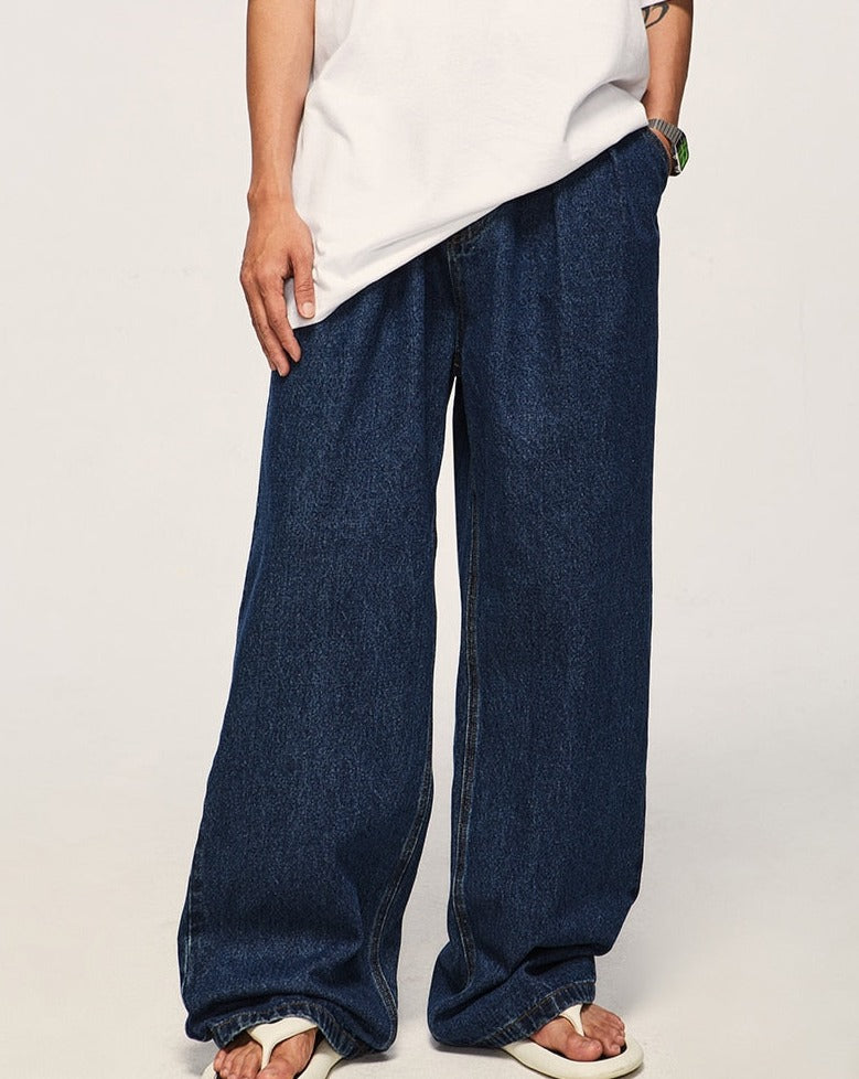 Pleat Front Wide Leg Jeans Newgew