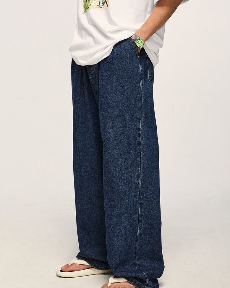 Pleat Front Wide Leg Jeans Newgew