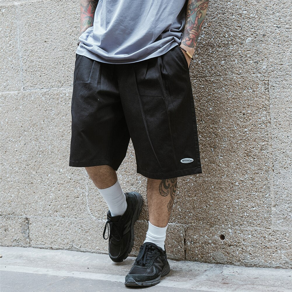 Pleated Front Knee Length Skater Shorts Newgew