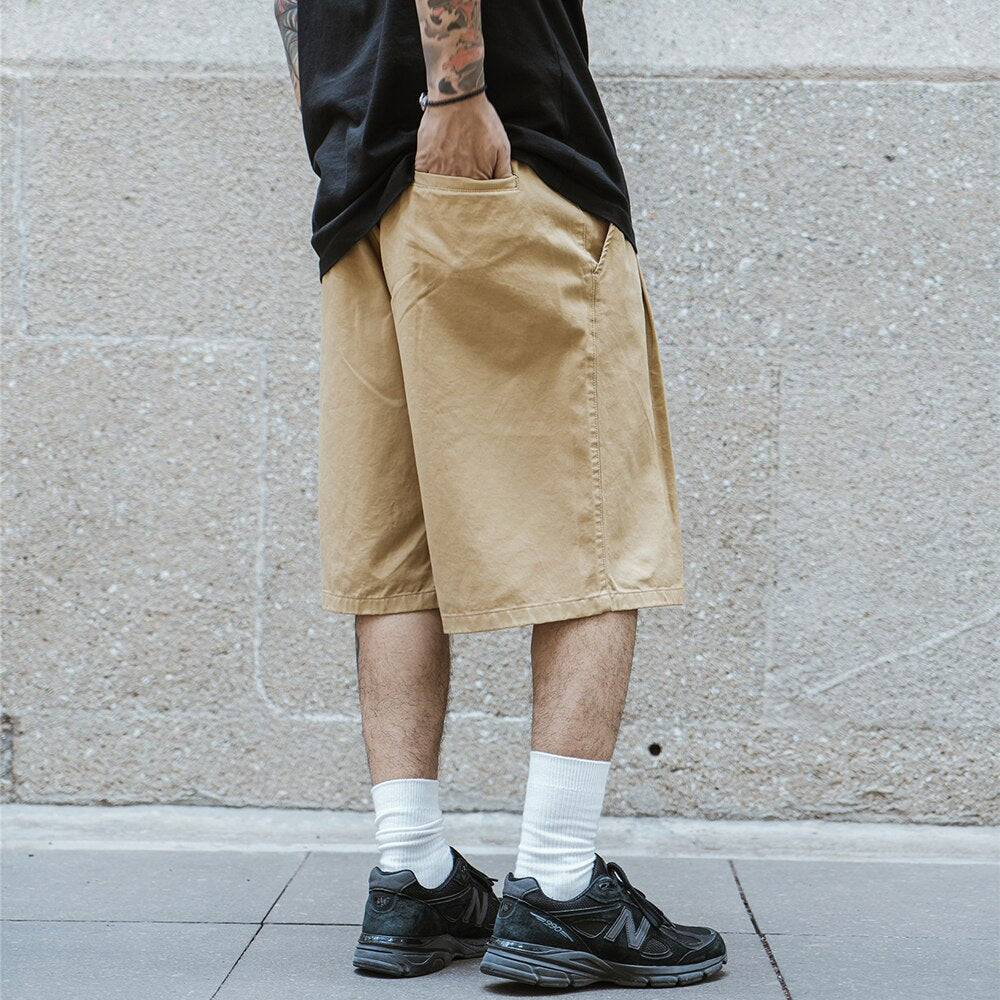 Pleated Front Knee Length Skater Shorts Newgew