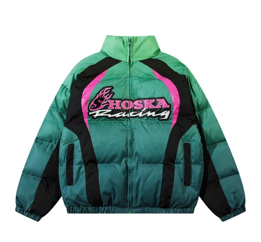 Racing Graphics Gradient Puffer Jacket Newgew