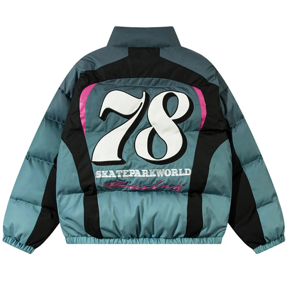 Racing Graphics Gradient Puffer Jacket Newgew