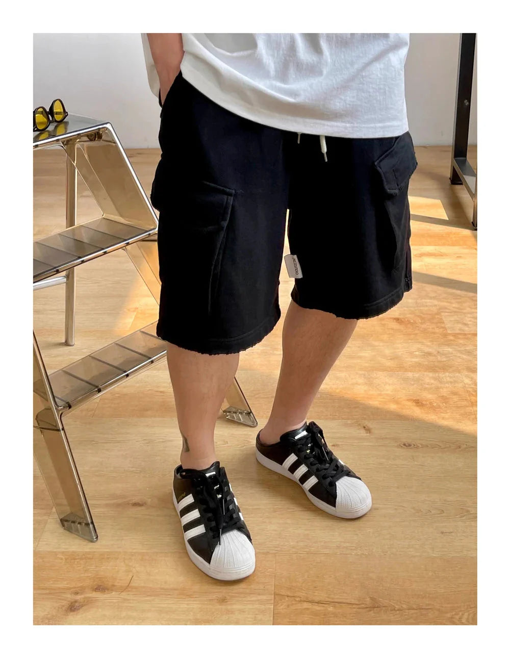 Raw Hem Cargo Jogger Shorts Newgew