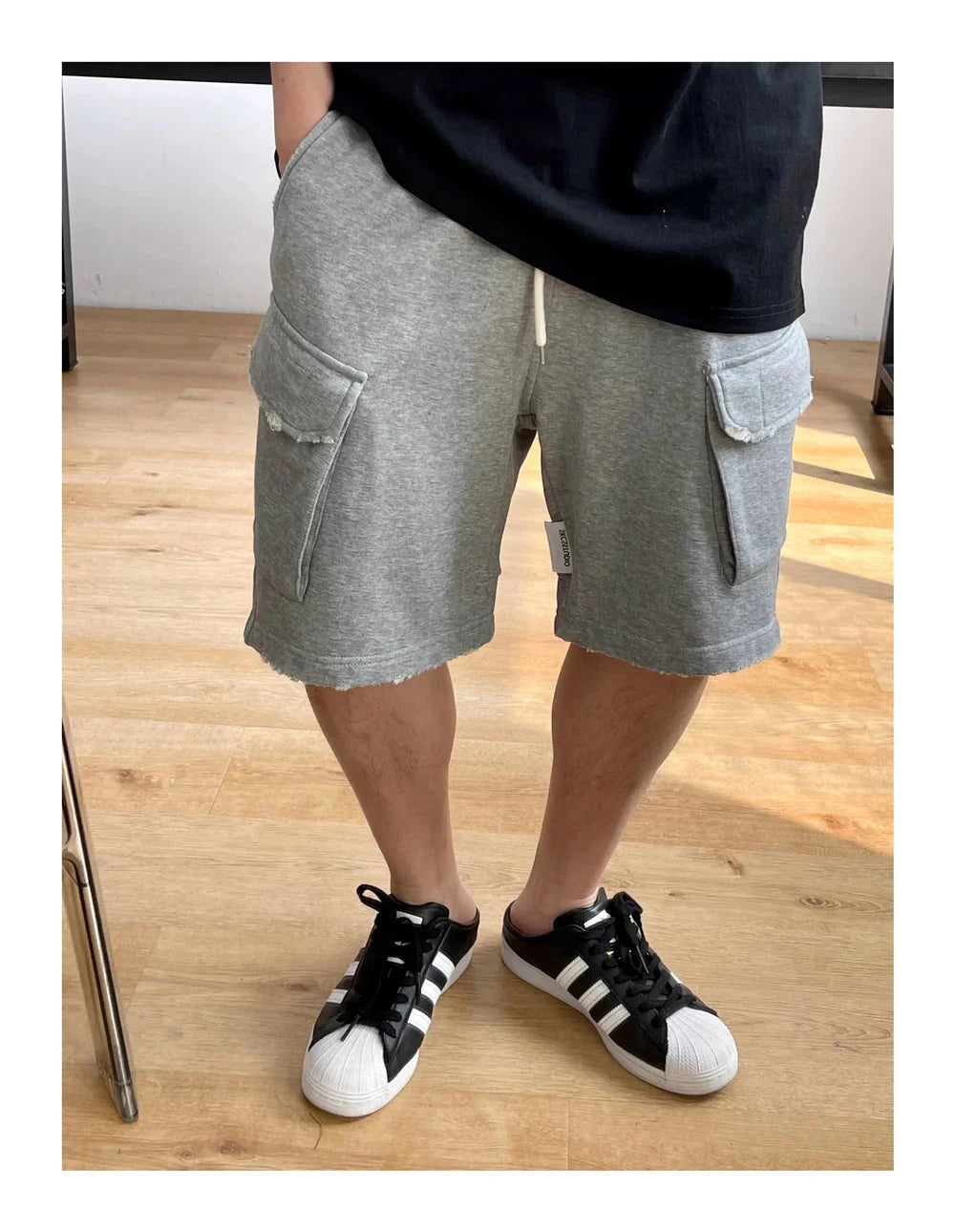 Raw Hem Cargo Jogger Shorts Newgew