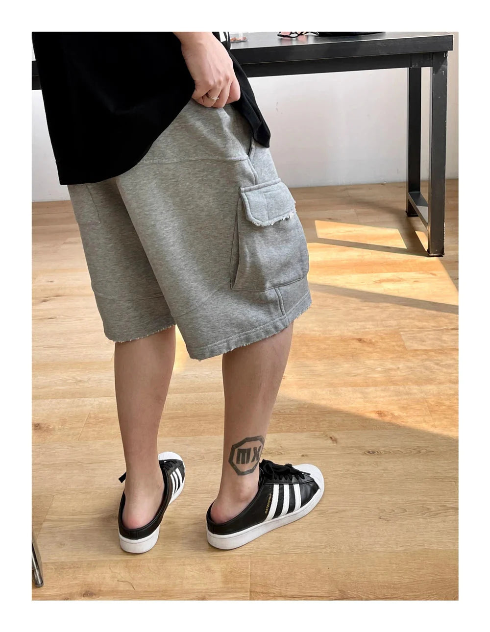 Raw Hem Cargo Jogger Shorts Newgew