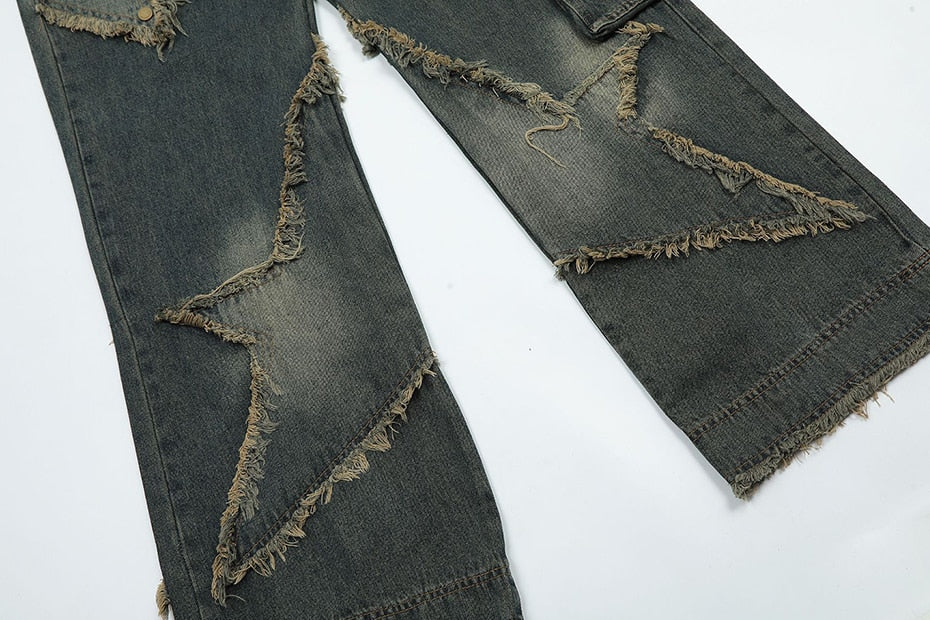 Raw Hem Star Jeans Newgew