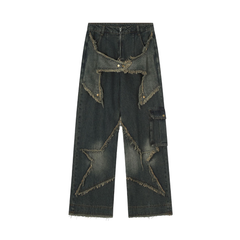 Raw Hem Star Jeans Newgew