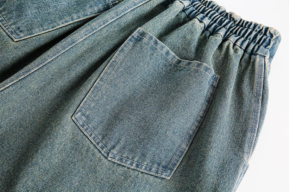 Religious Print Denim Shorts Newgew