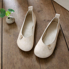 Retro Applique Handmade Soft Comfortable Flat Shoes Newgew Shoes