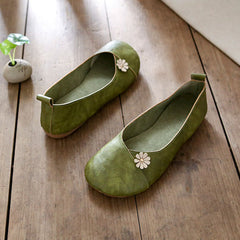 Retro Applique Handmade Soft Comfortable Flat Shoes Newgew Shoes