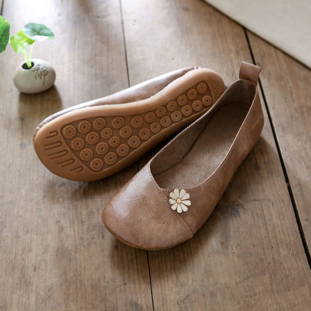 Retro Applique Handmade Soft Comfortable Flat Shoes Newgew Shoes