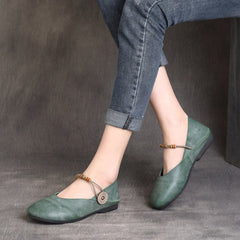 Retro Beads Design Casual Flat Shoes Newgew Shoes