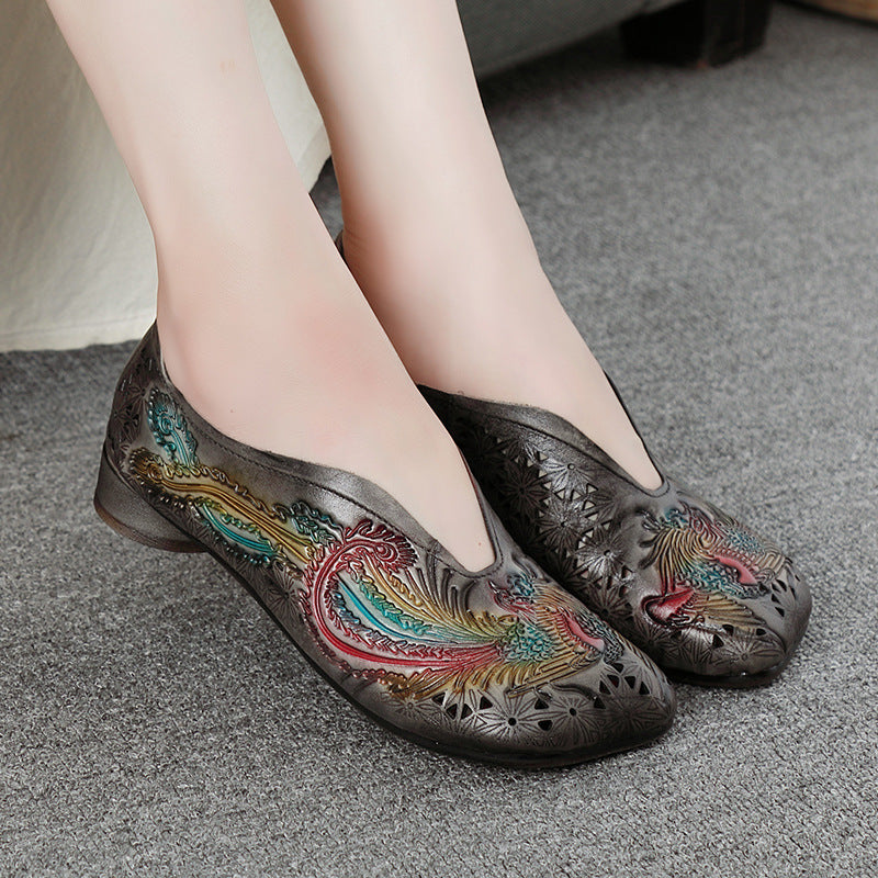 Retro Comfortable Soft Hollow-Out Flat Single Shoes Newgew Shoes