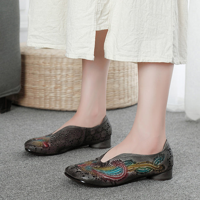 Retro Comfortable Soft Hollow-Out Flat Single Shoes Newgew Shoes