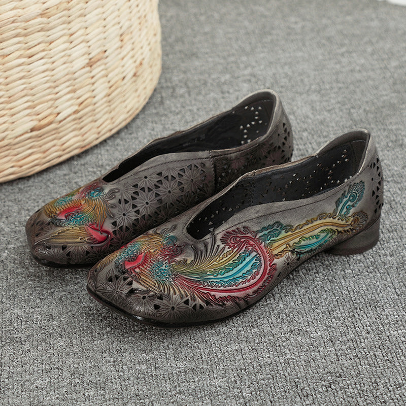 Retro Comfortable Soft Hollow-Out Flat Single Shoes Newgew Shoes