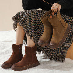 Retro Cracked Leather Versatile Chelsea Boots 35-42 Newgew Shoes